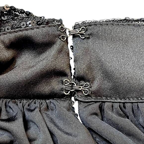 NEW Ramy Brook Women's Small Paula Sequined Tie Neck Halter Top Blouse Black - Picture 7 of 12